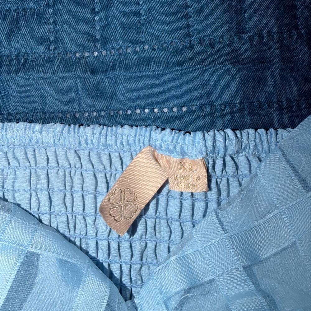 Blue Textured Skirt